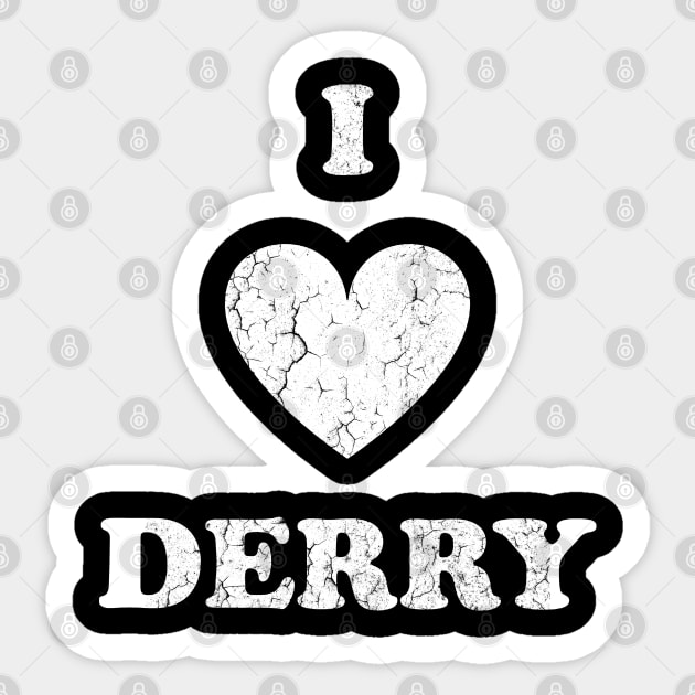 I Love Derry Distressed Design Sticker by calm andromeda